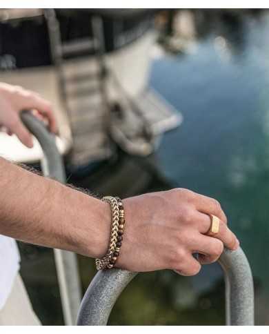 Bracciale uomo Arock con sfere marrone gold - Bracciali Bracciale uomo Arock con sfere marrone gold - Bracciali