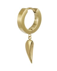 Mono orecchino Arock a cerchio in acciaio gold con ala