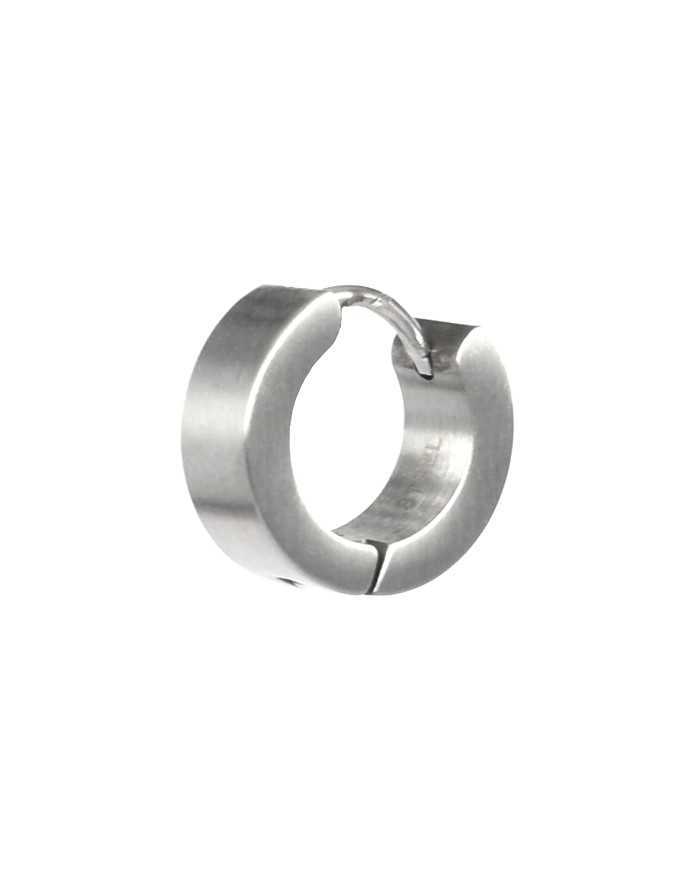 Mono orecchino unisex Arock a cerchio in acciaio opaco - Orecchini