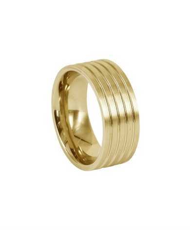 Anello uomo Arock fascia larga in acciaio gold - Anelli