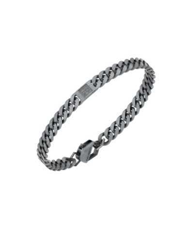 Bracciale uomo Bikkembergs in acciaio brunito e diamanti - Bracciali Bracciale uomo Bikkembergs in acciaio brunito e diamanti - Bracciali
