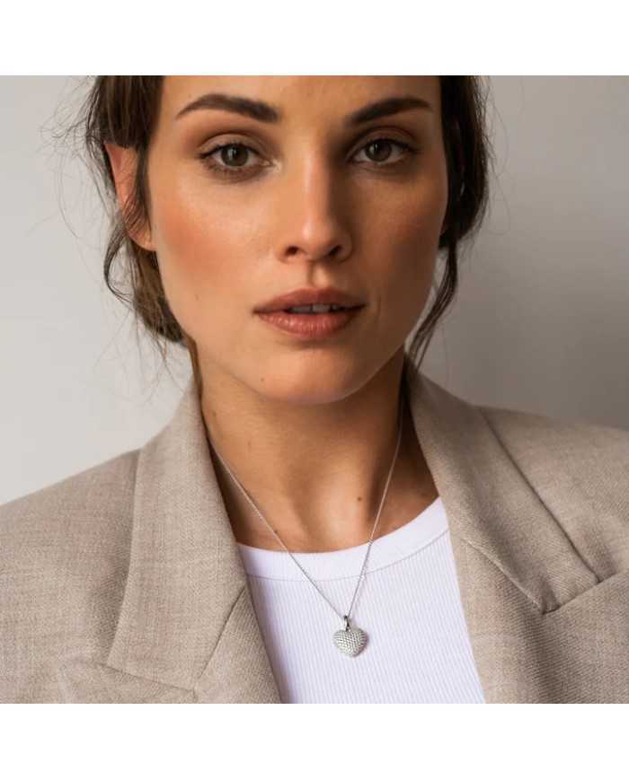 Collana donna Ti sento Milano cuore in argento e zirconi - Collane