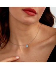 Collana donna Morellato in argento fiore con zircone celeste - Collane