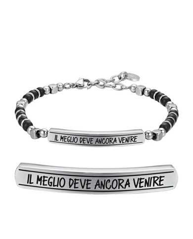 Bracciale uomo Luca Barra in acciaio con scritta - Il meglio deve ancora venire - Bracciali Bracciale uomo Luca Barra in acciaio con scritta - Il meglio deve ancora venire - Bracciali