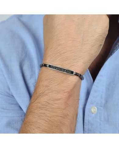 Bracciale uomo Luca Barra in acciaio con scritta - Tutto inizia con un sogno - Bracciali Bracciale uomo Luca Barra in acciaio con scritta - Tutto inizia con un sogno - Bracciali