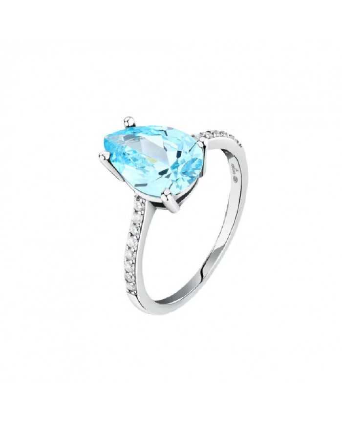 anello donna topazio azzurro