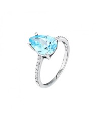 anello donna topazio azzurro