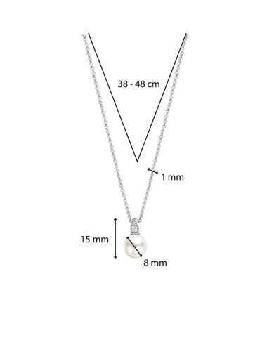 Collana donna Ti Sento Milano in argento con perla e zirconi Collana donna Ti Sento Milano in argento con perla e zirconi