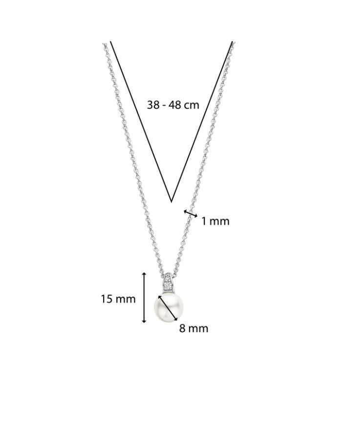 Collana donna Ti Sento Milano in argento con perla e zirconi