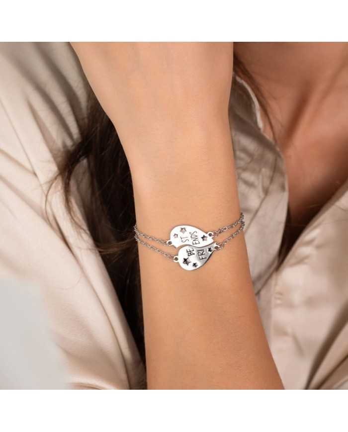 bracciale in acciaio amicizia