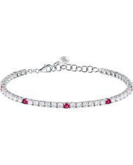 Bracciale tennis donna Morellato argento zirconi bianchi e rossi