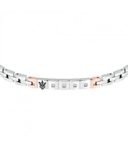 bracciale uomo in acciaio e diamanti maserati