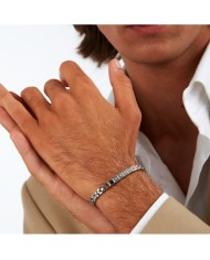 bracciale uomo in acciaio e diamanti maserati