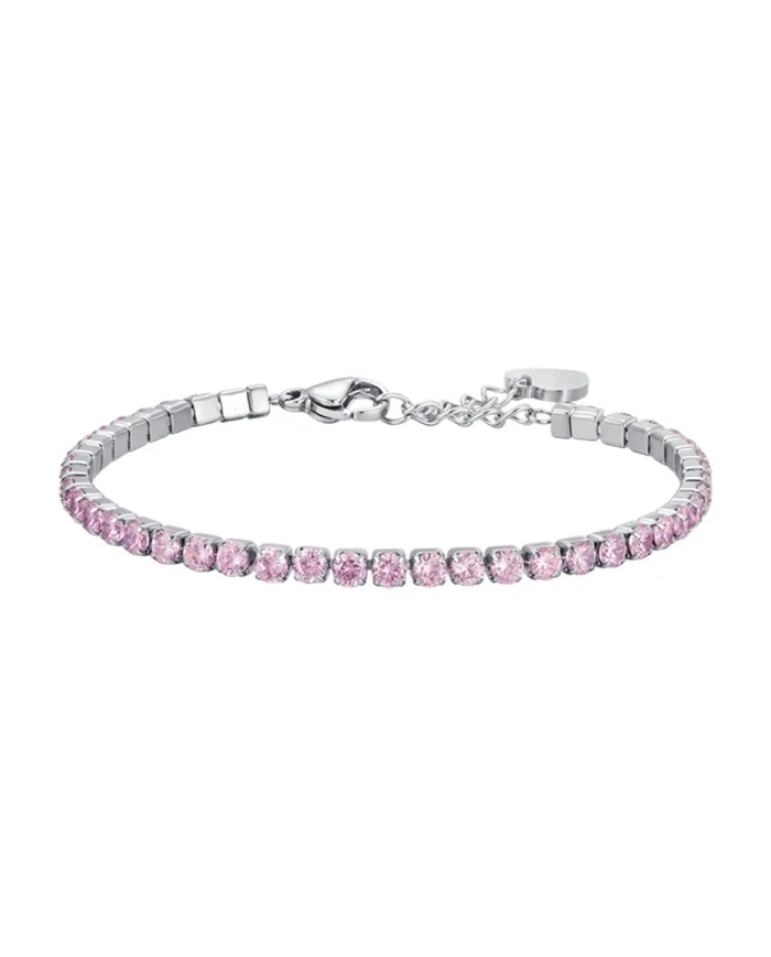 Bracciale Tennis Donna cristalli rosa