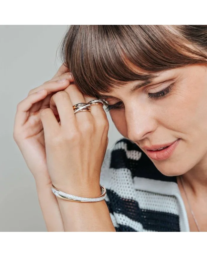 anello tre colori in argento