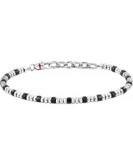 Bracciale Uomo Sector Basic SZS134 in Acciaio e Agata Nera