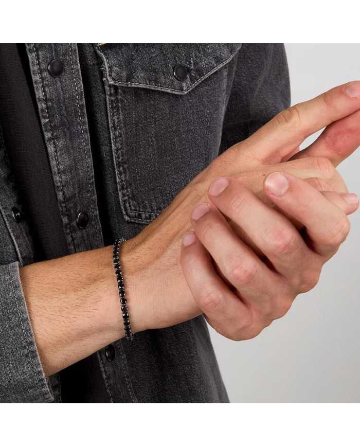 bracciale tennis uomo in acciaio