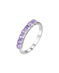 Anello donna in acciaio con zirconi lilla ANK657
