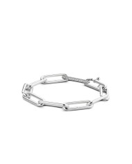 Bracciale donna Ti Sento in argento 925 con maglia pavé