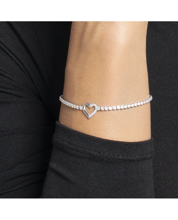 Bracciale Tennis Donna Luca Barra con cuore