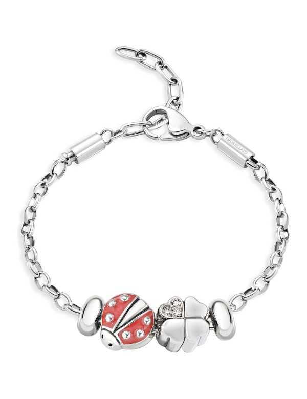 Bracciale Componibile con quadrifoglio coccinella - Bracciali
