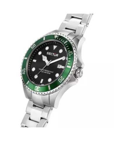 Orologio uomo Sector 230 acciaio ghiera verde