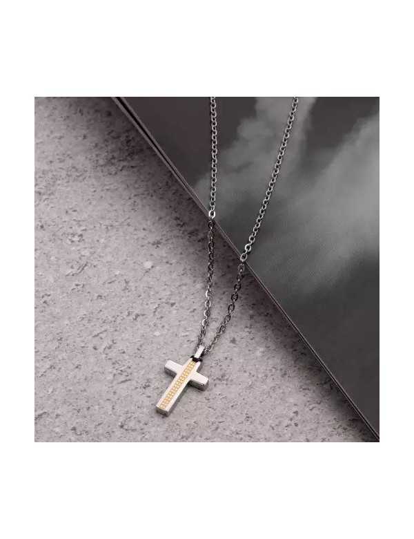 Collana uomo con croce acciaio - Collane