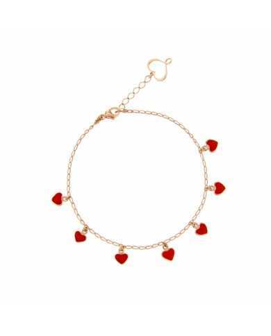 Bracciale Catena con Sette CUORI - Bracciali Bracciale Catena con Sette CUORI - Bracciali