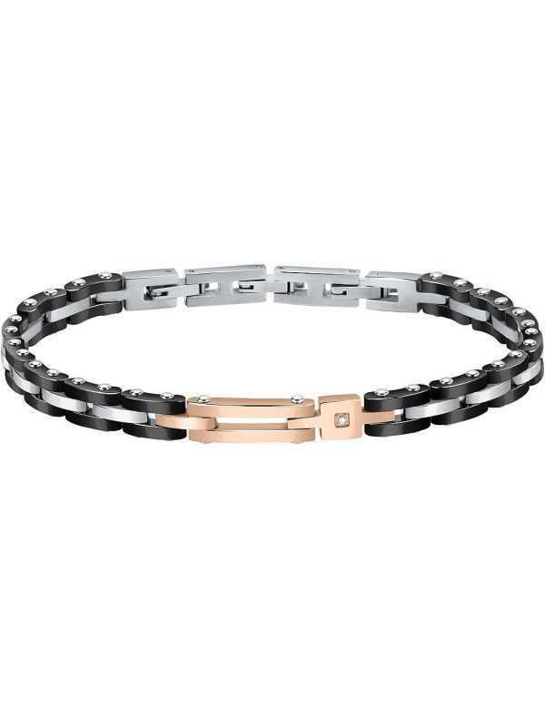 Bracciale uomo Morellato ceramica nera e diamante - Bracciali