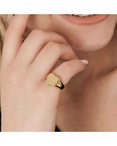 Anello donna Luca Barra scudo cuore in acciaio ip gold - Anelli Anello donna Luca Barra scudo cuore in acciaio ip gold - Anelli