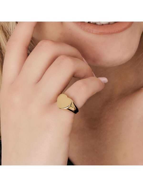 Anello donna Luca Barra scudo cuore in acciaio ip gold - Anelli Anello donna Luca Barra scudo cuore in acciaio ip gold - Anelli