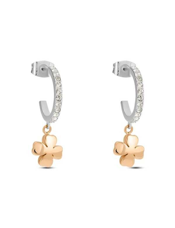 Orecchini A Cerchio Quadrifoglio In Argento 925 – Design Semplice – Regalo Donna