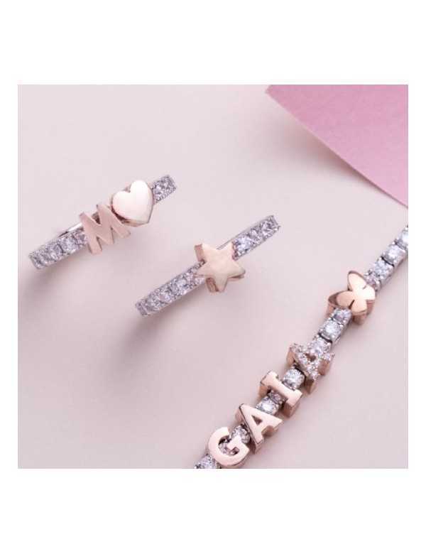 Anello donna KULTO925 girodito in argento con zirconi componibile - Anelli