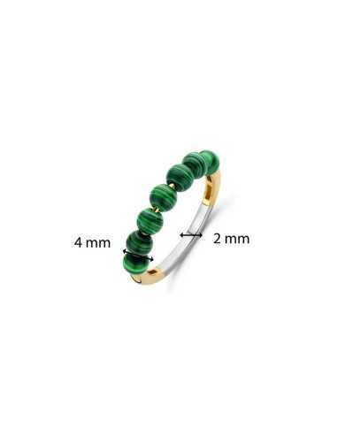 Anello donna Ti sento Milano in argento con sferette malachite - Anelli