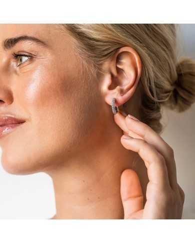 Orecchini cerchi Donna con Zirconi - Orecchini