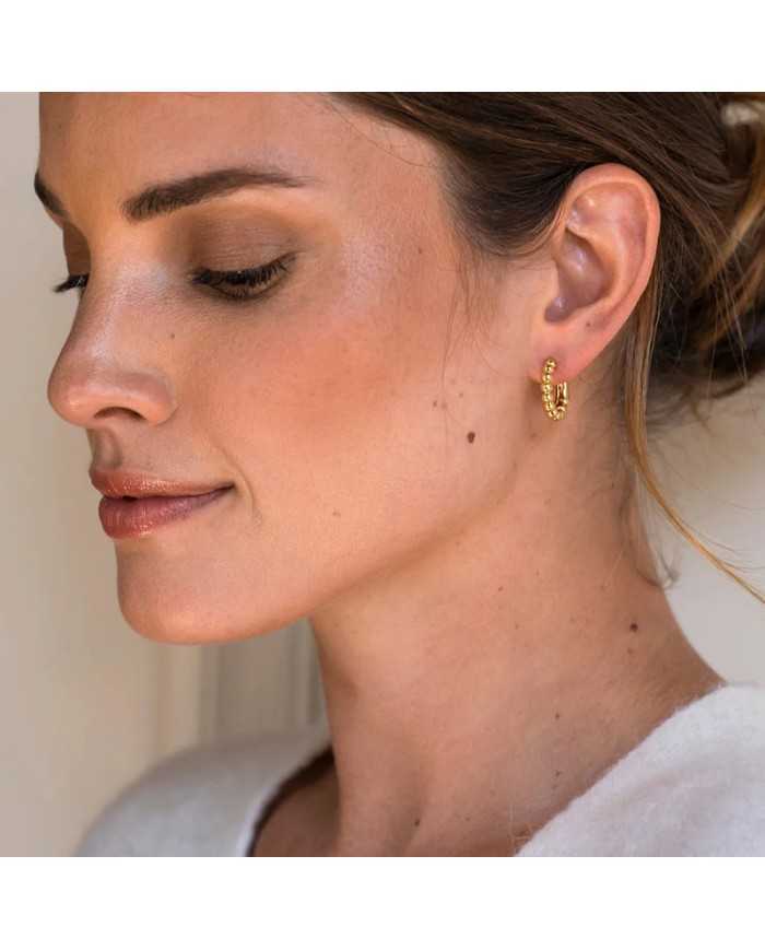 Orecchini Con Pendente Cerchi Intrecciati E Zirconi Bianchi - Paci Gioielli