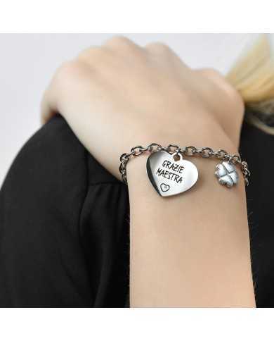 Bracciale donna Luca Barra con frase Grazie Maestra Bracciale donna Luca Barra con frase Grazie Maestra